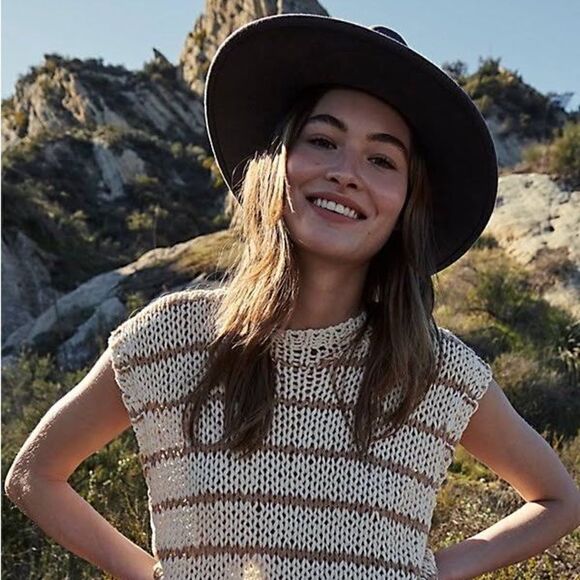 Knot Sisters Stripe Pullover Sleeveless Sweater Tank L - Picture 2 of 7